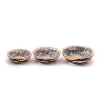 KORB-SET Liva 3-teilig verschiedene Größen, wasserdicht natur-schwarz - Silberfarben, Naturmaterialien (12cm) - CREEDWOOD