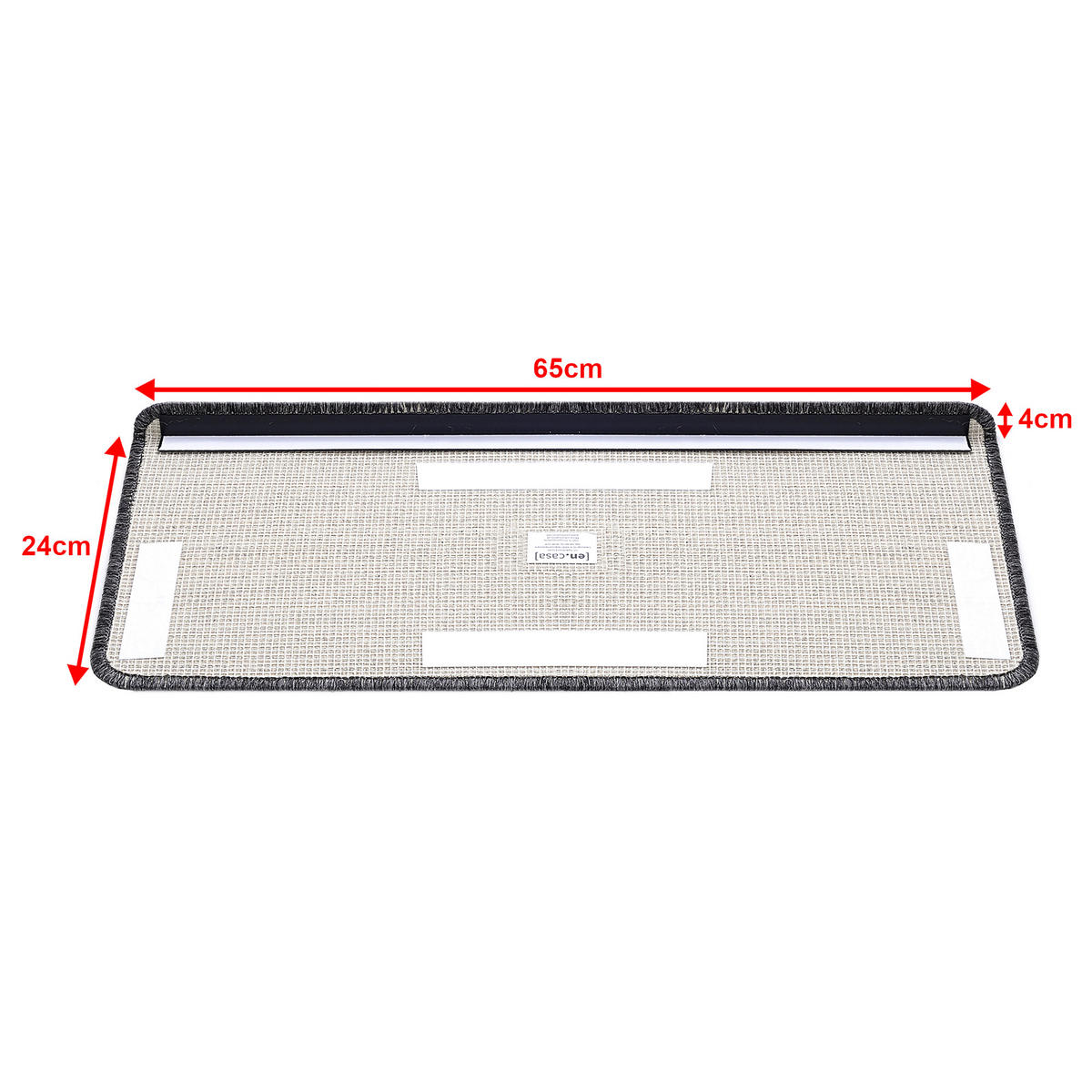 STUFENMATTEN-SET 15 TLG. - Dunkelgrau, Kunststoff (24/65/0.7cm) - [en.casa]