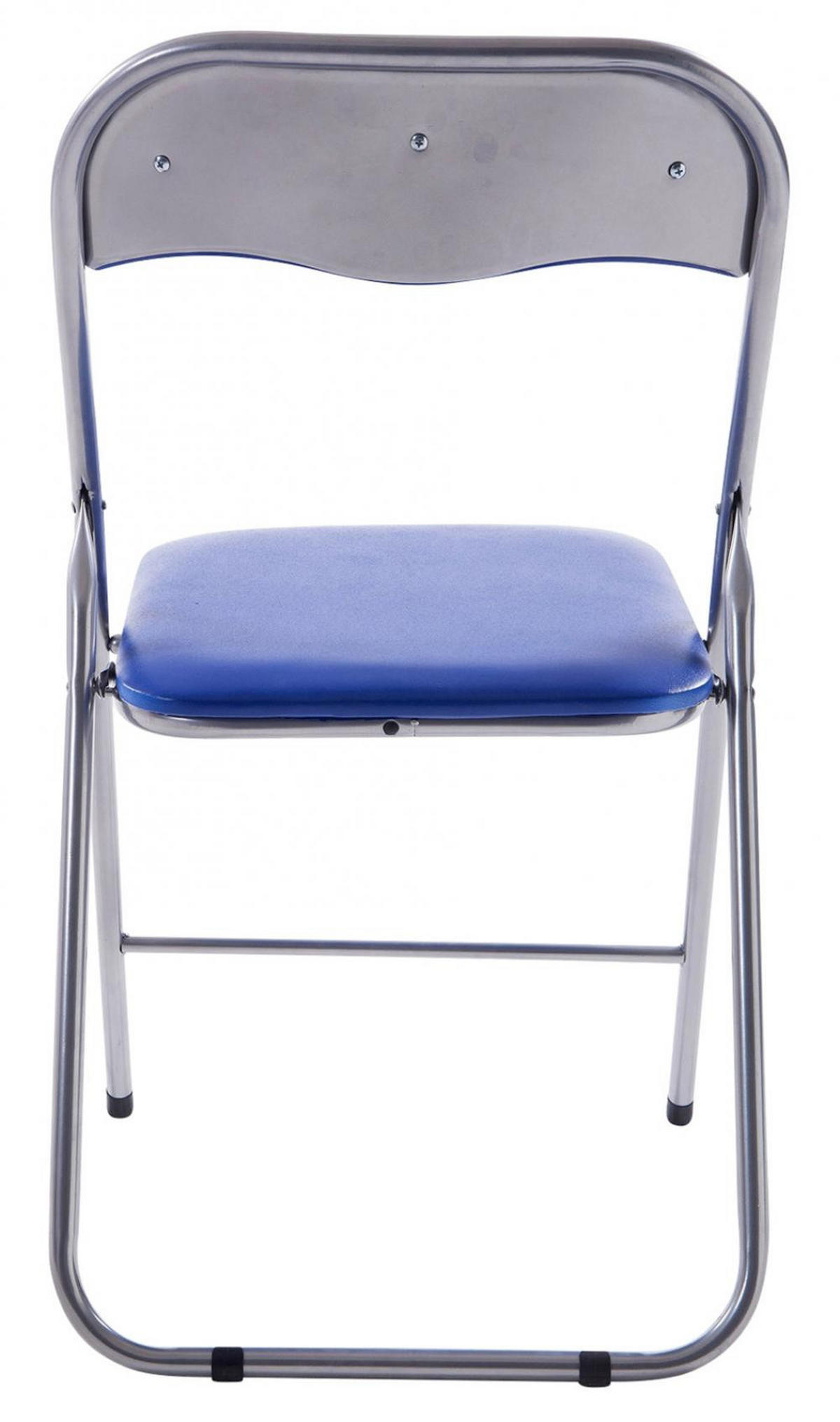 KLAPPSTUHL 2er Set Kunststoff blau/silber - Blau/Silberfarben, Kunststoff/Textil (45/78/45cm) - CLP