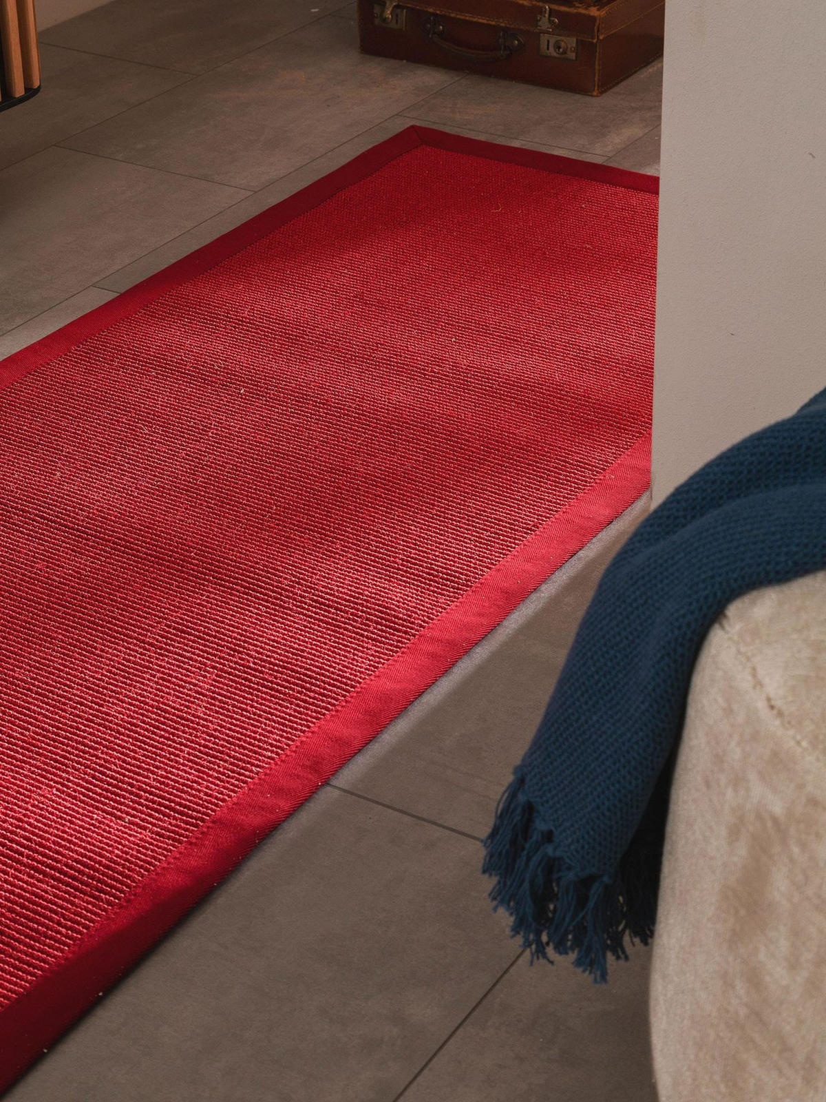 TEPPICH Sisal Sana Rot - Rot, Naturmaterialien (70/1cm) - KUNSTLOFT