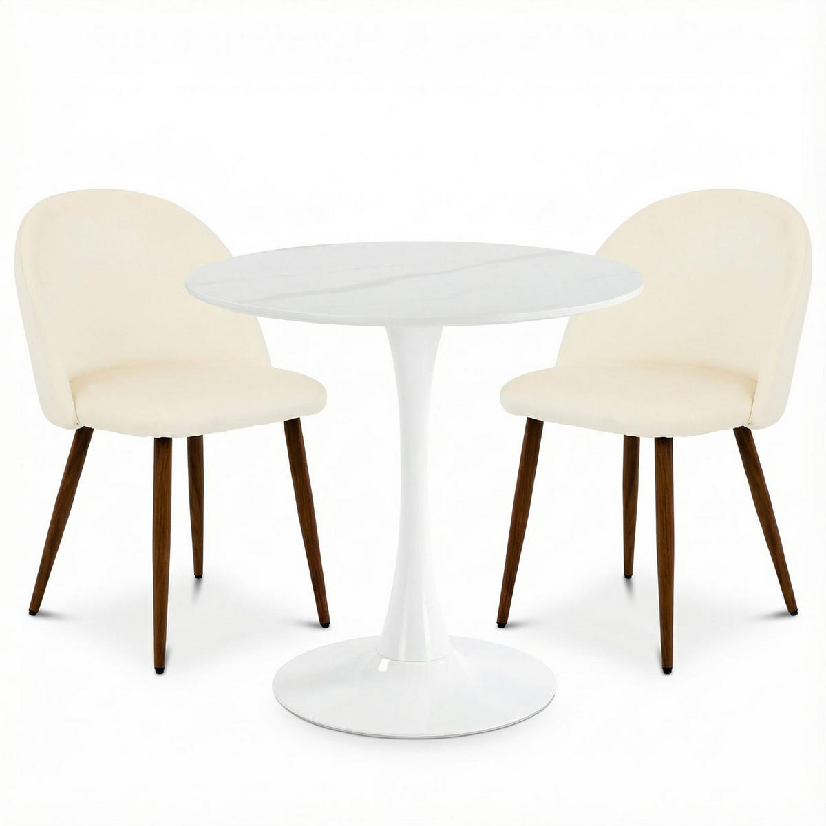 ESSGRUPPE LOIRE/NAVIA 3er Set weiß - Weiß, Metall - IDIMEX