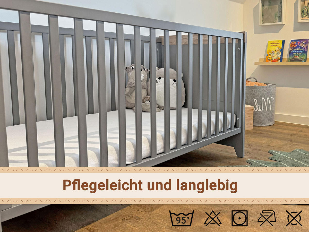 SPANNBETTLAKEN KIND, 80% Baumwolle, 20% Polyester, Weiß - Weiß, Naturmaterialien (70/140cm) - Zollner