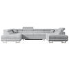 WOHNLANDSCHAFT mit Schlaffunktion und Bettkasten GUSA-U 342x202x107 cm Grau Cord - Silberfarben/Grau, Holzwerkstoff/Textil (342/107/202cm) - ALTDECOR