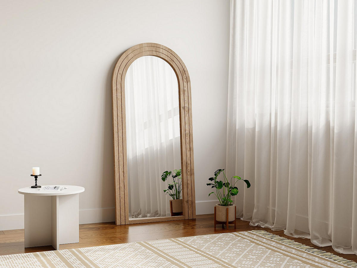 GROSSER bogenförmiger Spiegel - Kautschukholz - 70 x 150 cm - Holzfarben - ANSHUN - Naturfarben, Holz (70/150/3cm) - Vente-Unique