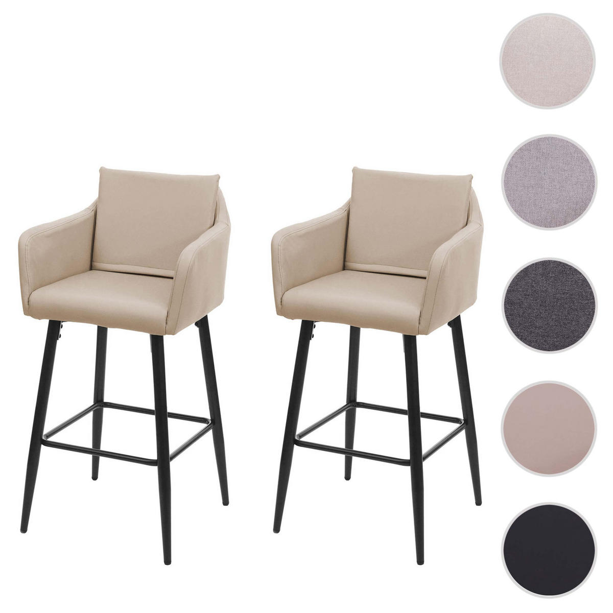 BARHOCKER Beige 2er-Set - Beige, Textil (54/105/53cm) - MCW