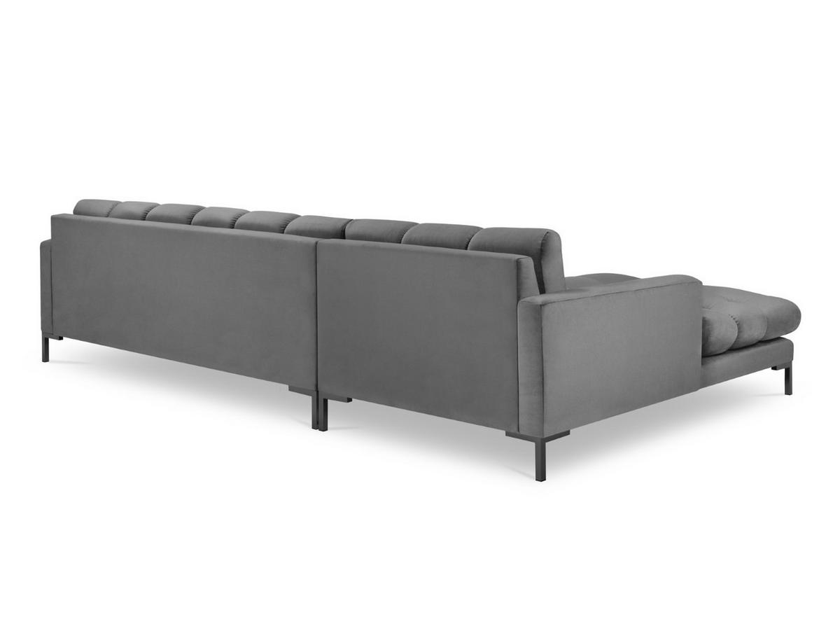 ECKSOFA links Mamaia aus Samt hellgrau 5 Sitzplätze - Hellgrau, Textil (185/293cm) - Micadoni