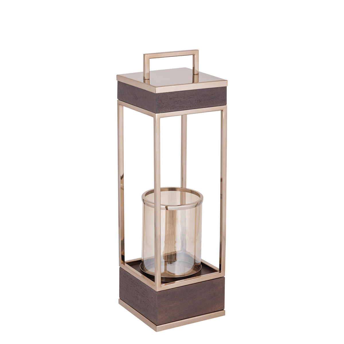 LATERNE Stanne Braun 25/25/74cm - Braun, Glas (25/74/25cm) - PTMD Collection