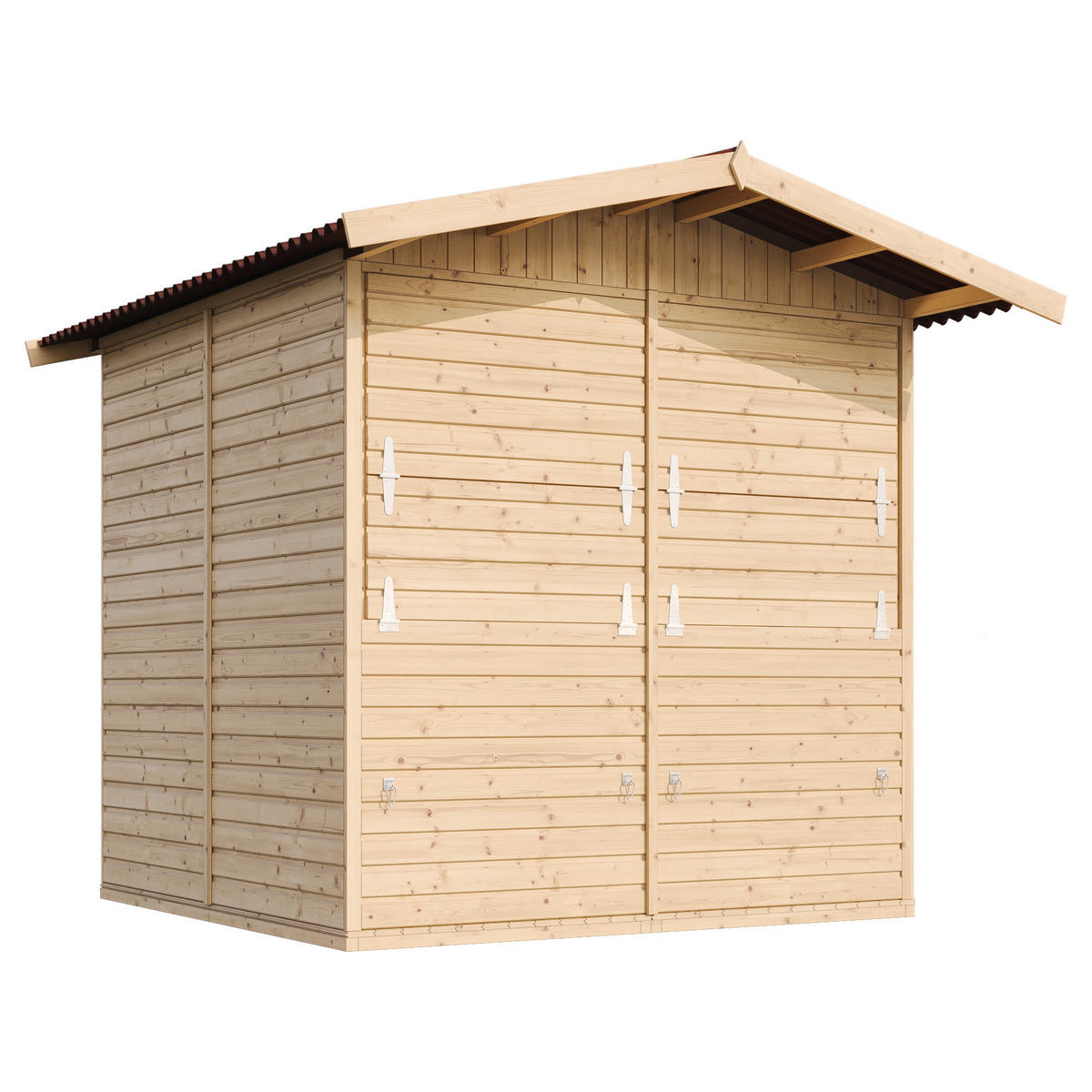 MARKTBUDE Holz, Gartenhaus - 200x200/4m2 M149 - Beige, Holz (253/232/263cm) - Timbela