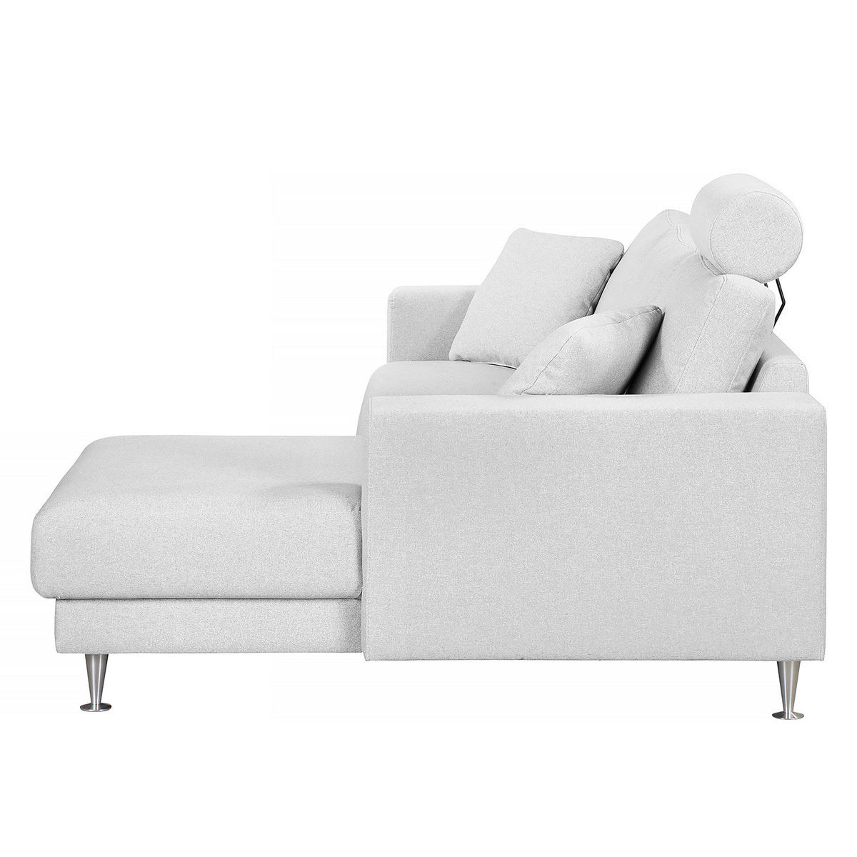 ECKSOFA mit Longchair - Grau, Textil (235/150cm) - home24