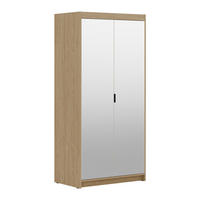 KLEIDERSCHRANK Storicos Geölte Eiche 89,7/190,5/53 cm - 2T Modern mit Spiegel - Eichefarben, Holzwerkstoff/Kunststoff (89.7/190.5/53cm) - AX Living