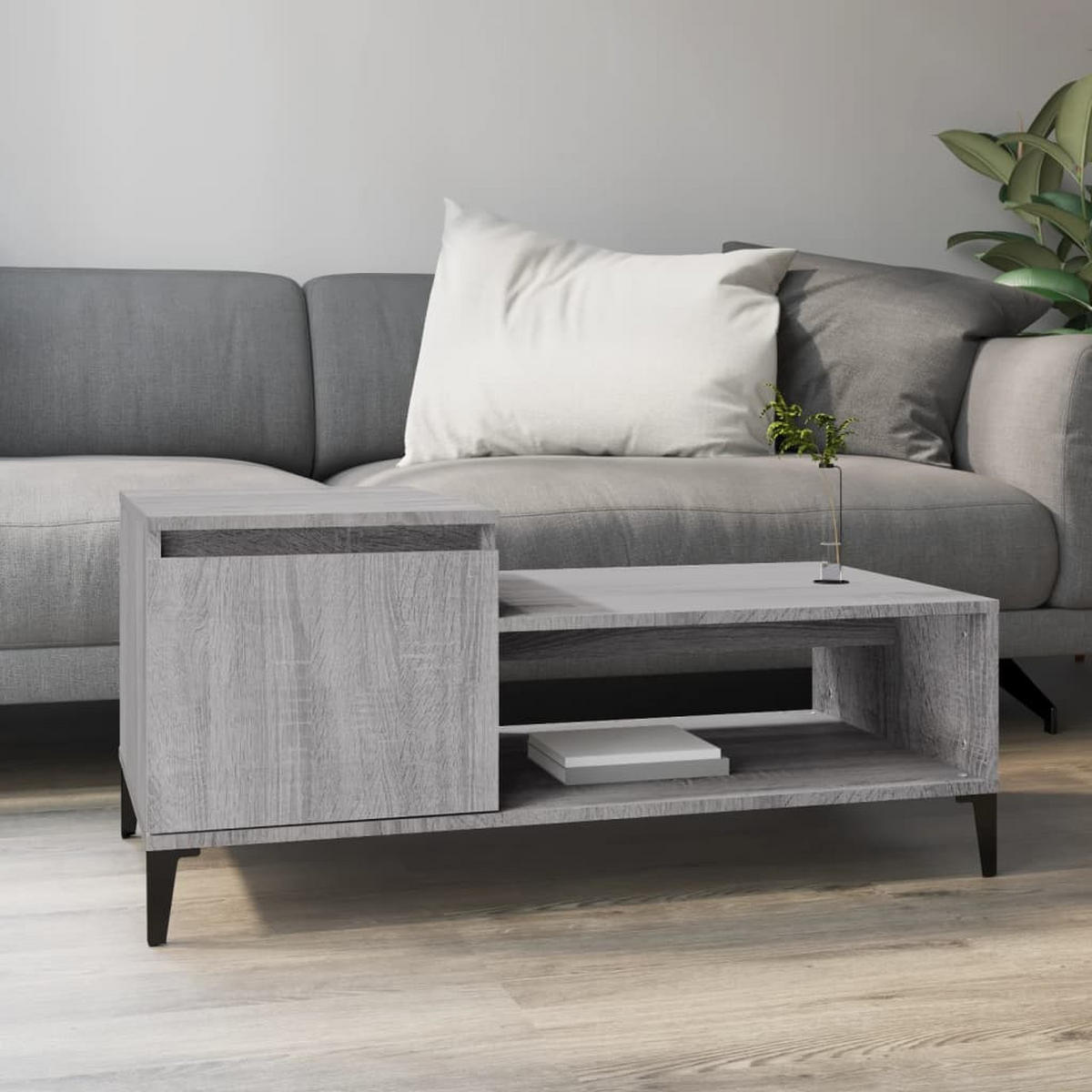 COUCHTISCH Grau Sonoma 100x50x45 cm Holzwerkstoff - Grau, Holzwerkstoff (100/50/45cm) - furnicato