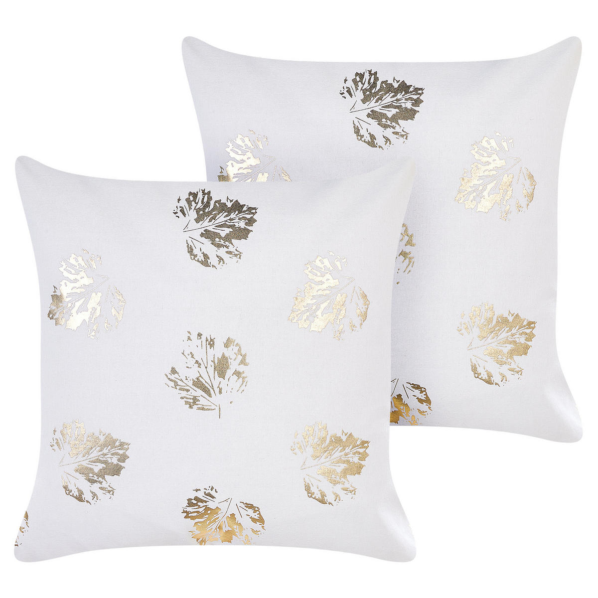 DEKOKISSEN 2er-Set Weiß 45/45 cm Goldenrod - Weiß, Textil (45/45cm) - Beliani