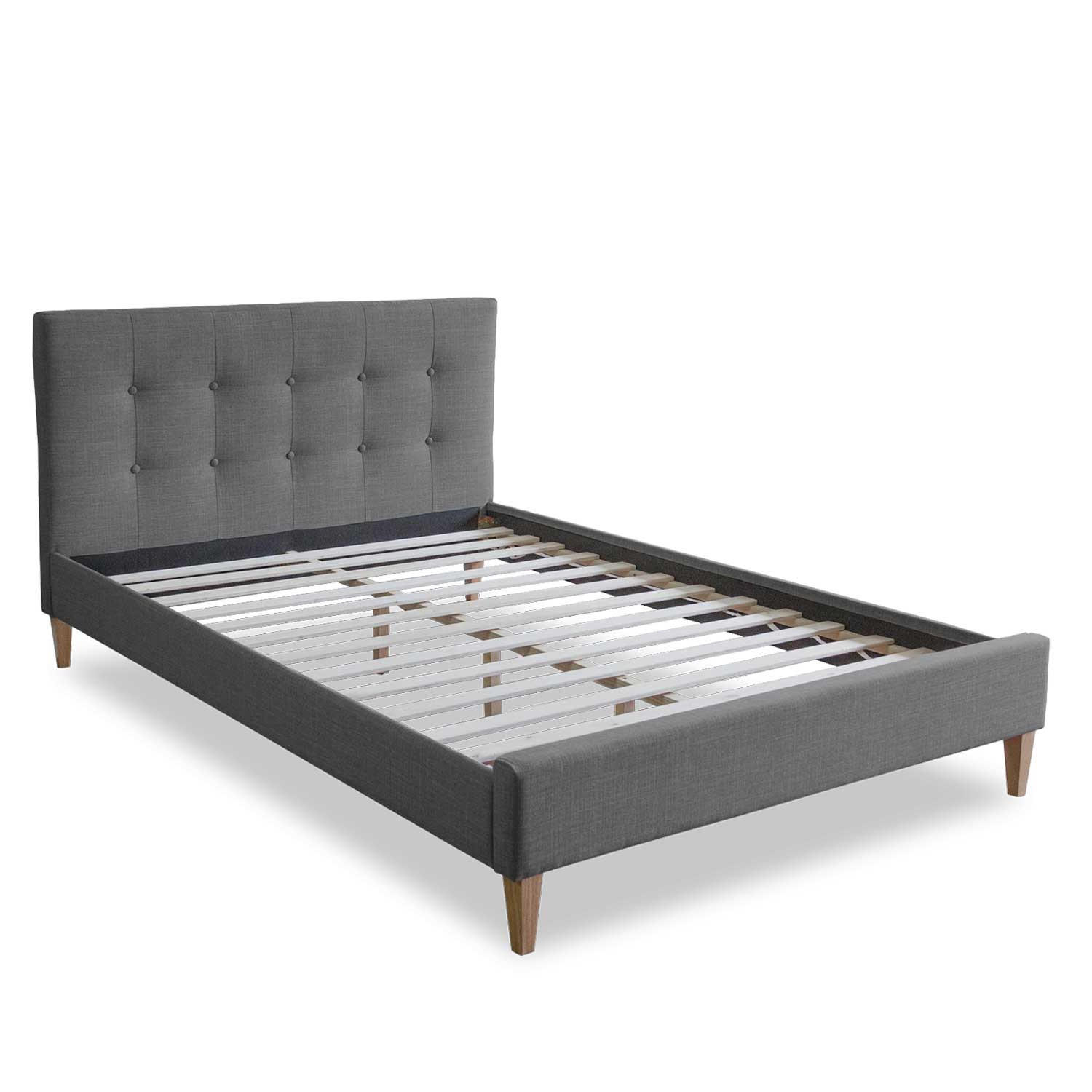 POLSTERBETT mit Lattenrost 160/200 cm in Grau - Grau, Textil (160/200cm) - Homestyle4u