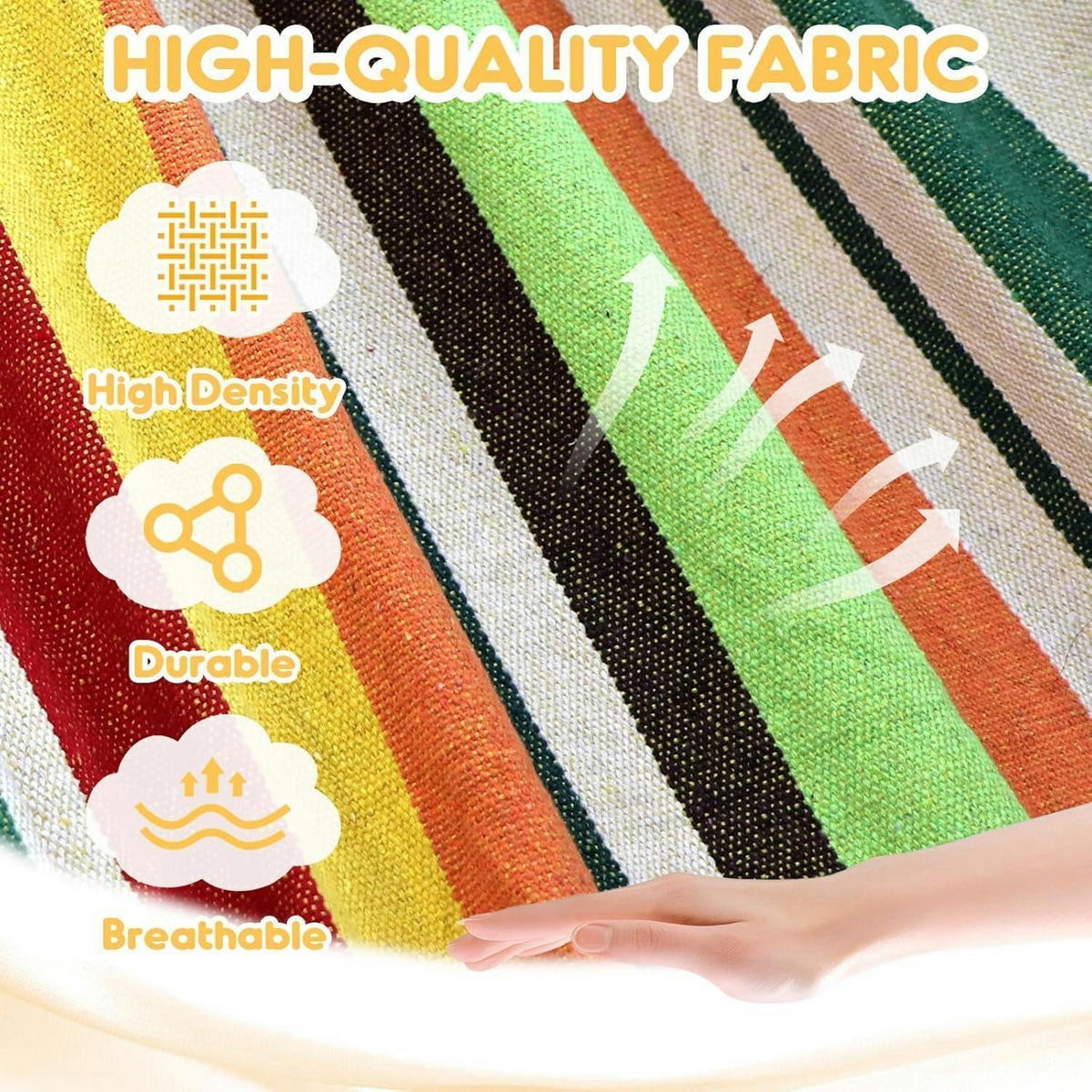 HÄNGEMATTE Baumwolle Orange mit Gurten und Tasche - Multicolor, Textil (150/2.5/270cm)