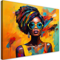 WANDBILD bunte afrikanische frau - Multicolor, Textil (60/40cm) - Feeby