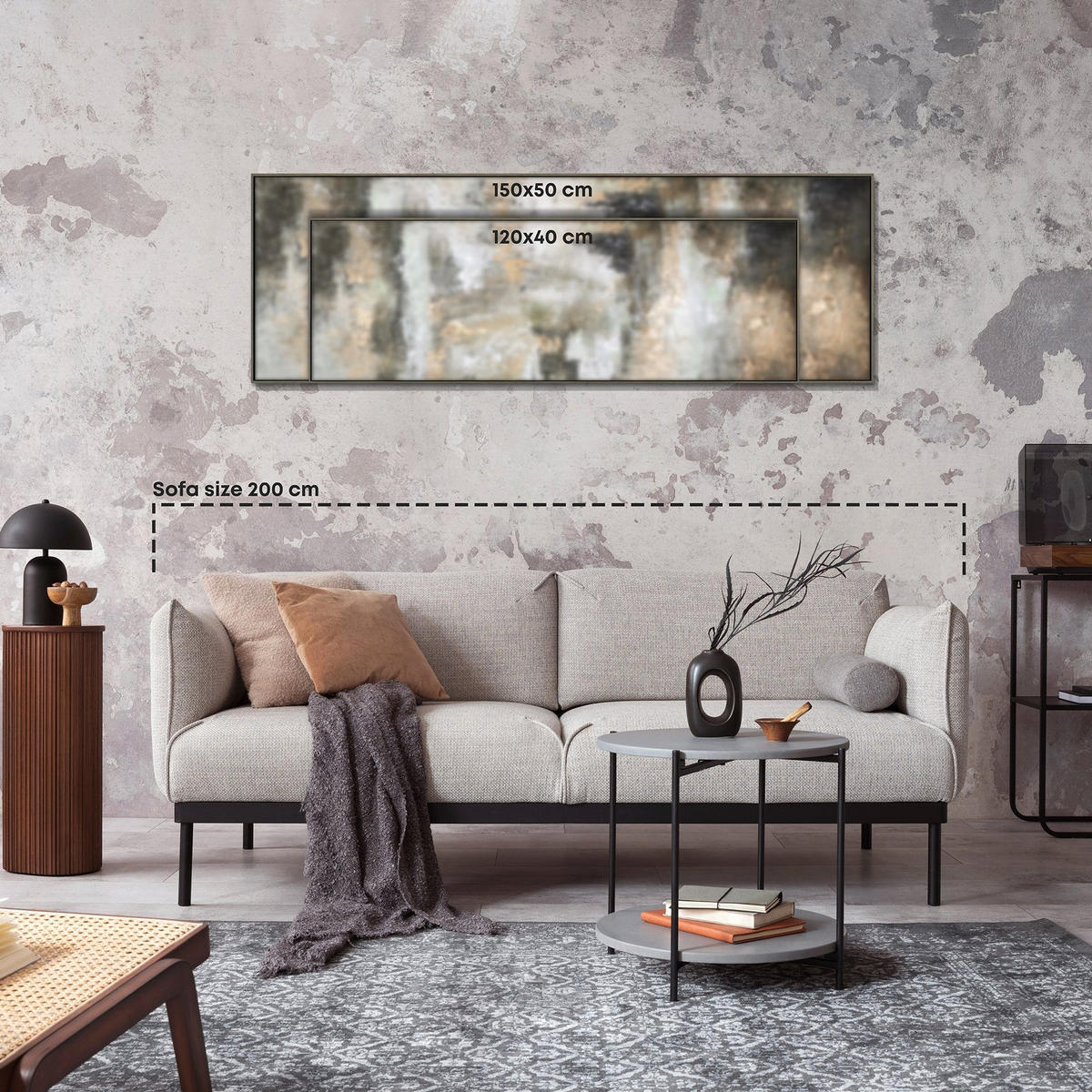 GEMÄLDE Morgens in Megapolis Schattenfugenrahmen Schwarz 180x60 cm - Schwarz, Holz (180/60cm) - YS-art gallery