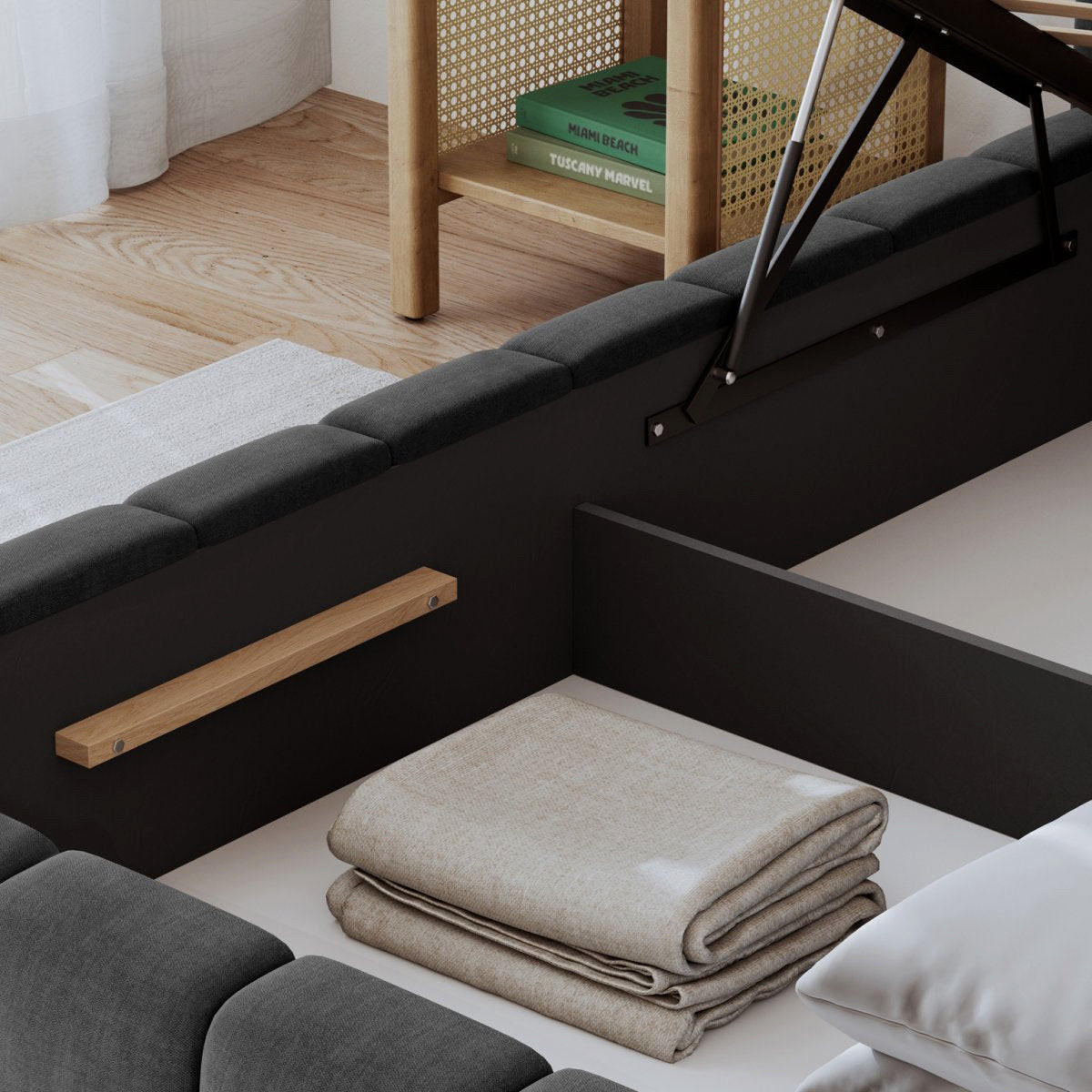 BOXBETT 180/200 Auria Dunkelgrau - Grau, Holz (180/200cm) - Petits-meubles