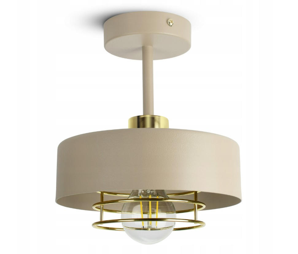 DECKENLEUCHTE ECRU - Beige/Goldfarben, Metall (20/20/24cm)