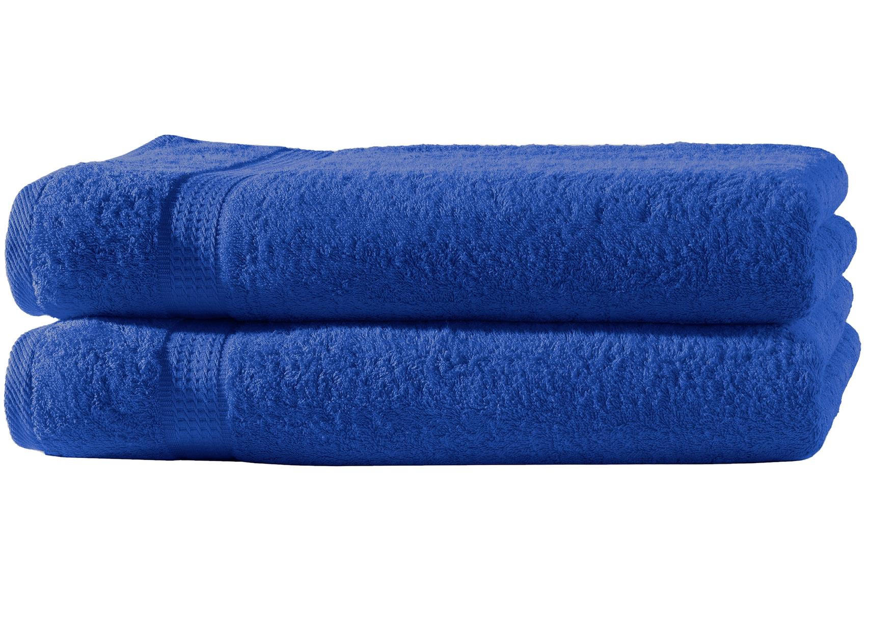 DUSCHTUCH 70x140 cm Frottier Handtücher im 2er Set aus 100% Baumwolle, Royal Blau 500g/m2 - Blau, Textil (70/140cm) - Carpe Sonno