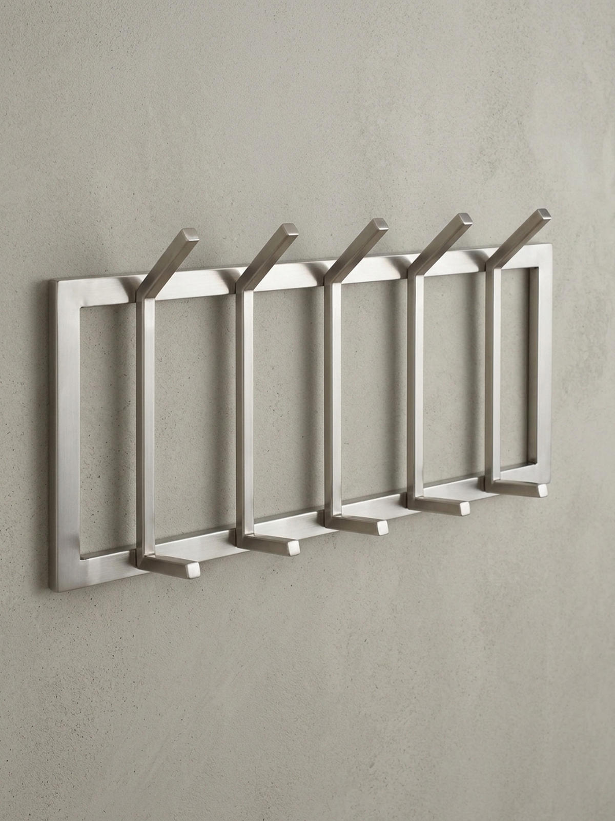 WANDGARDEROBE Metall Silber Modern mit 10 Haken - Silberfarben, Metall (65/30/10cm) - KADIMA DESIGN