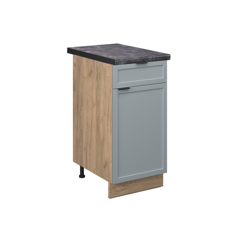KÜCHENUNTERSCHRANK Fame-Line Hellblau-grau 40 cm, AP Anthrazit - Eiche Wotan/Blaugrau, Holzwerkstoff (40/82/60cm) - Vicco