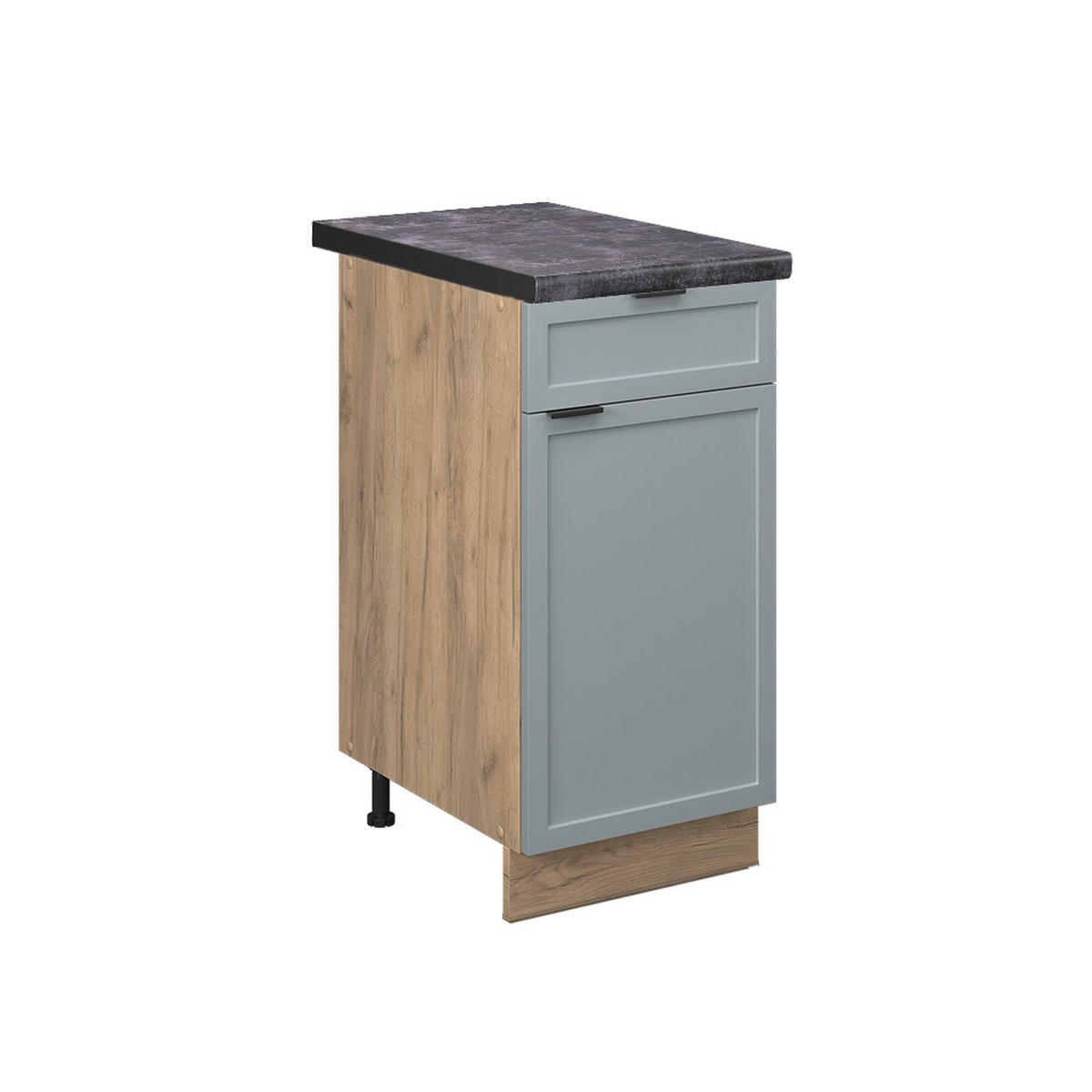 KÜCHENUNTERSCHRANK Fame-Line Hellblau-grau 40 cm, AP Anthrazit - Honigeiche/Eiche Wotan, Holzwerkstoff (40/82/60cm) - Vicco