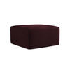 POUF Strukturstoff Rot - Weinrot/Schwarz, Holzwerkstoff/Kunststoff (75/37/75cm) - Makamii