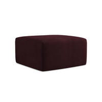 POUF Strukturstoff Rot - Weinrot/Schwarz, Holzwerkstoff/Kunststoff (75/37/75cm) - Makamii
