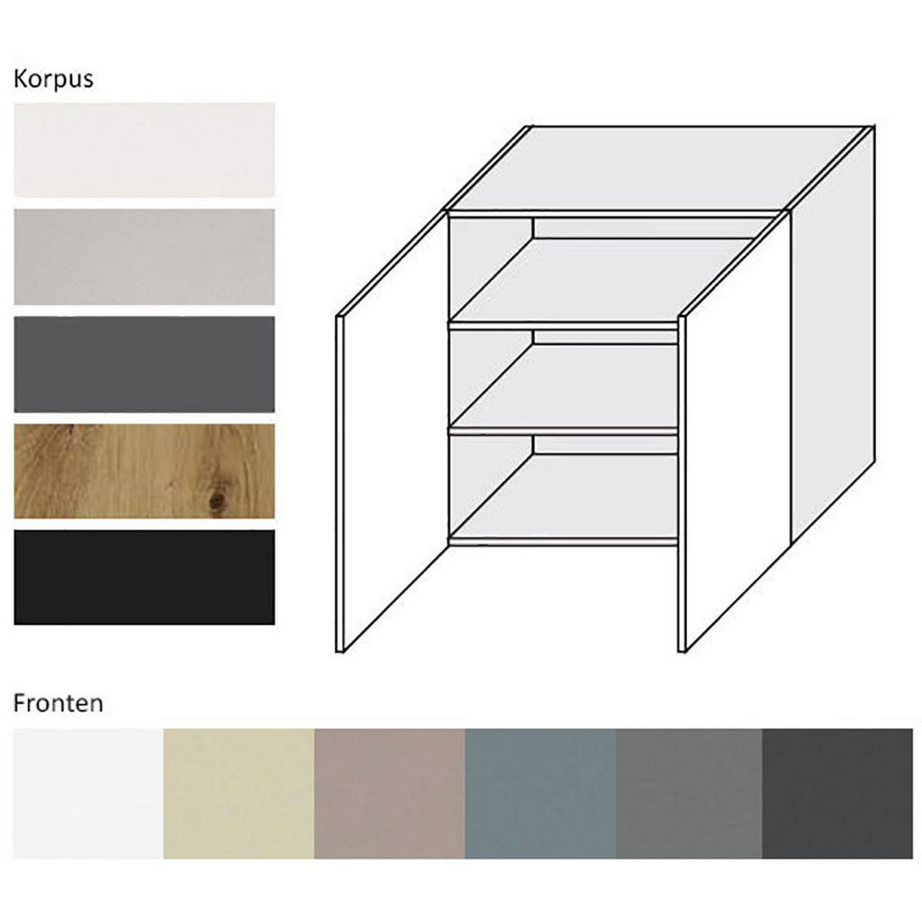 Thumbnail - Feldmann-Wohnen Küchenhängeschrank, Grau, Schwarz, Holz, 2 Fächer, Rechteckig, 80x72x32.5 cm, Küchen, Küchenmöbel, Küche...