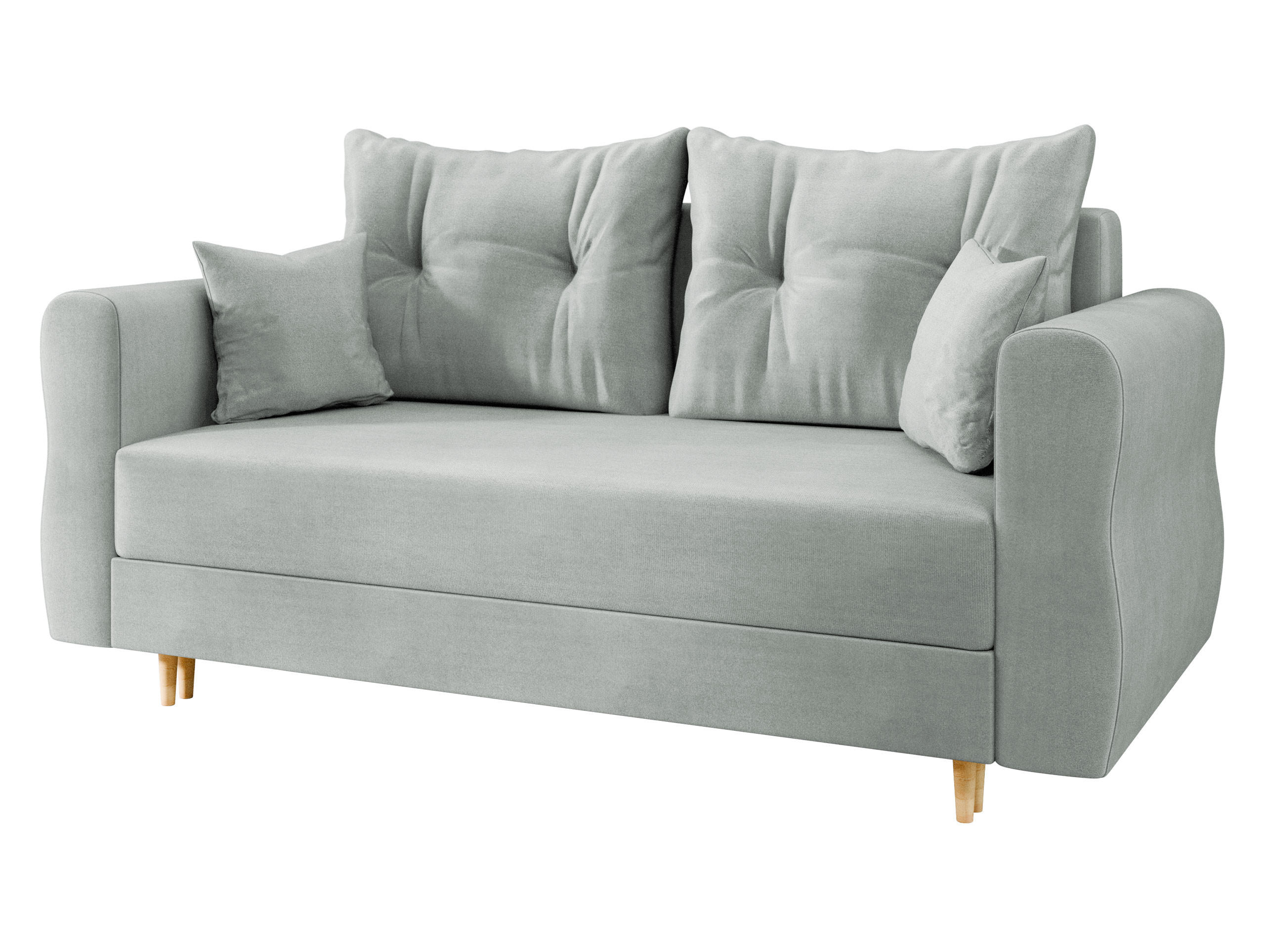 SCHLAFSOFA Zako 2 - Hellgrau/Naturfarben, Holz/Textil (167/85/77cm) - MIRJAN24