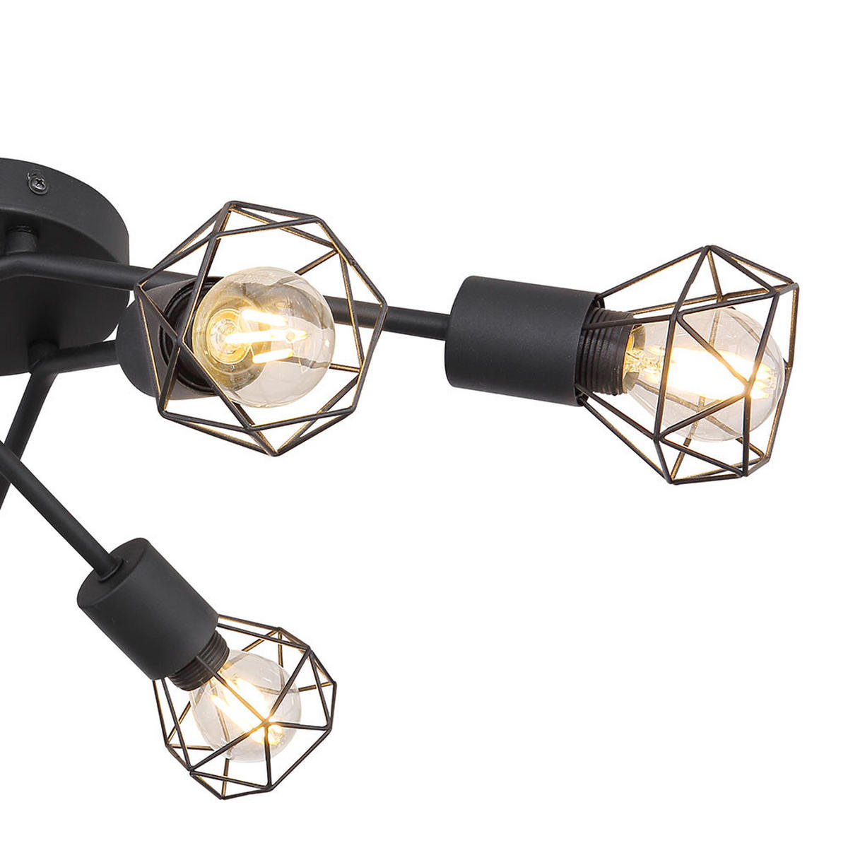 LED DECKENLEUCHTE XARA Metall Schwarz Rund - Schwarz, Metall (63/63/18cm)