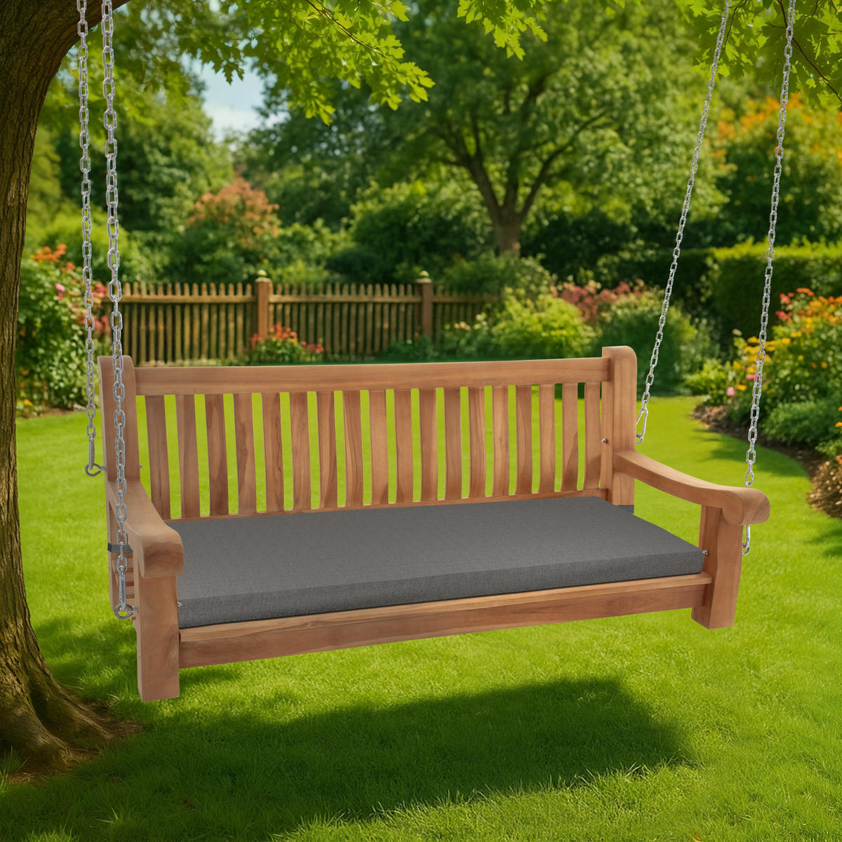 SCHAUKELBANK Muver Holz Dunkelgrau Hängebank - Dunkelgrau, Holz (150/62/70cm) - DELUKE