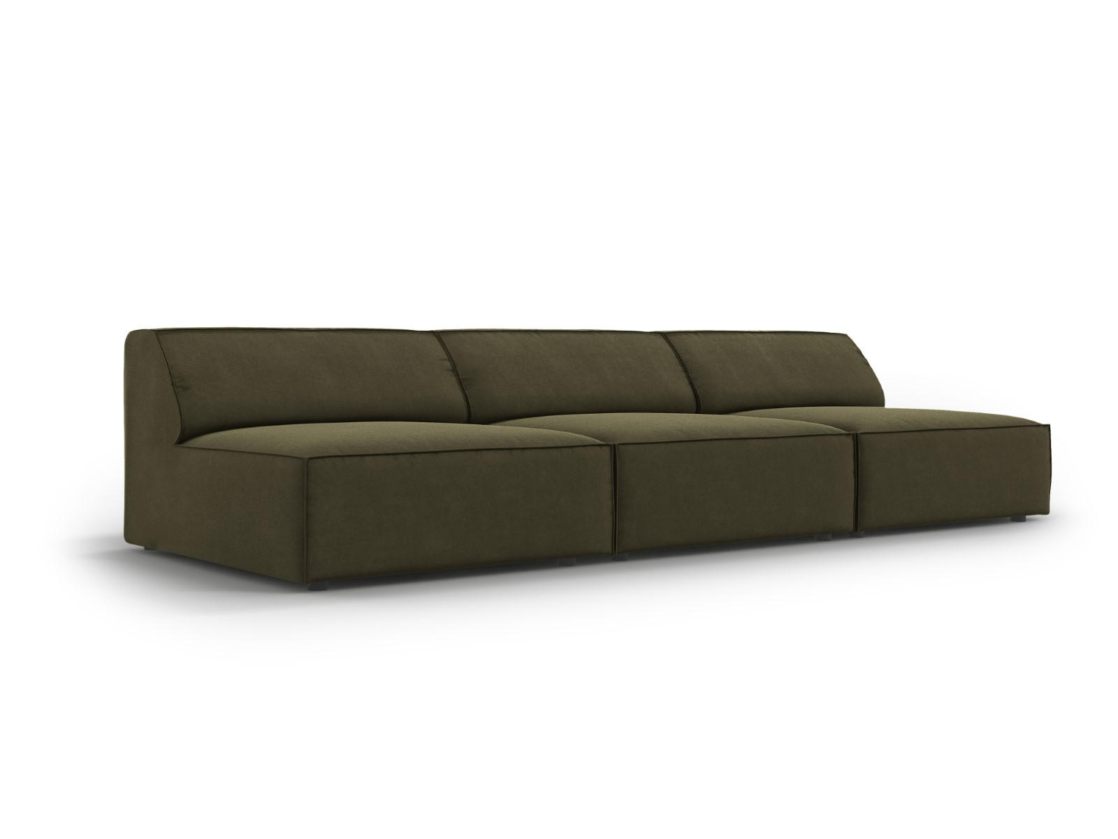 SOFA Jodie aus Samt grün 3 Sitzplätze - Grün, Textil (240/70/102cm) - Micadoni