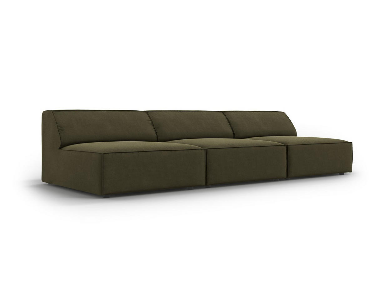 SOFA Jodie aus Samt grün 3 Sitzplätze - Grün, Textil (240/70/102cm) - Micadoni