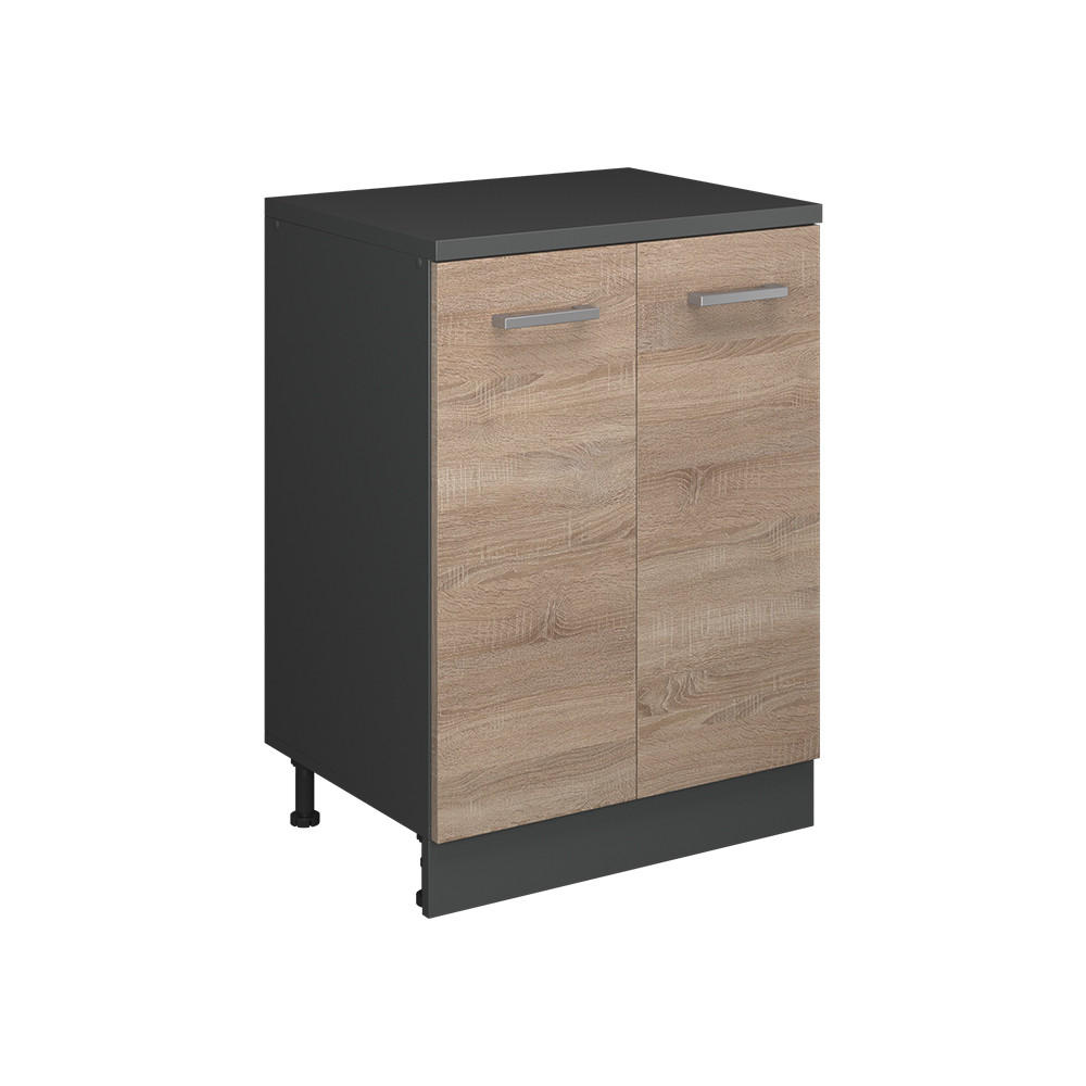 KÖKSSKÅP FÖR SLUTTANDE TAK R-Line, Sonoma, 60 cm utan lutning med 2 dörrar Sonoma ek, Antracit 83.8/60/46 cm
