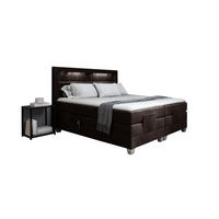 BOXSPRINGBETT ASPERO - Dunkelbraun, Holzwerkstoff (200/200cm) - Meblini