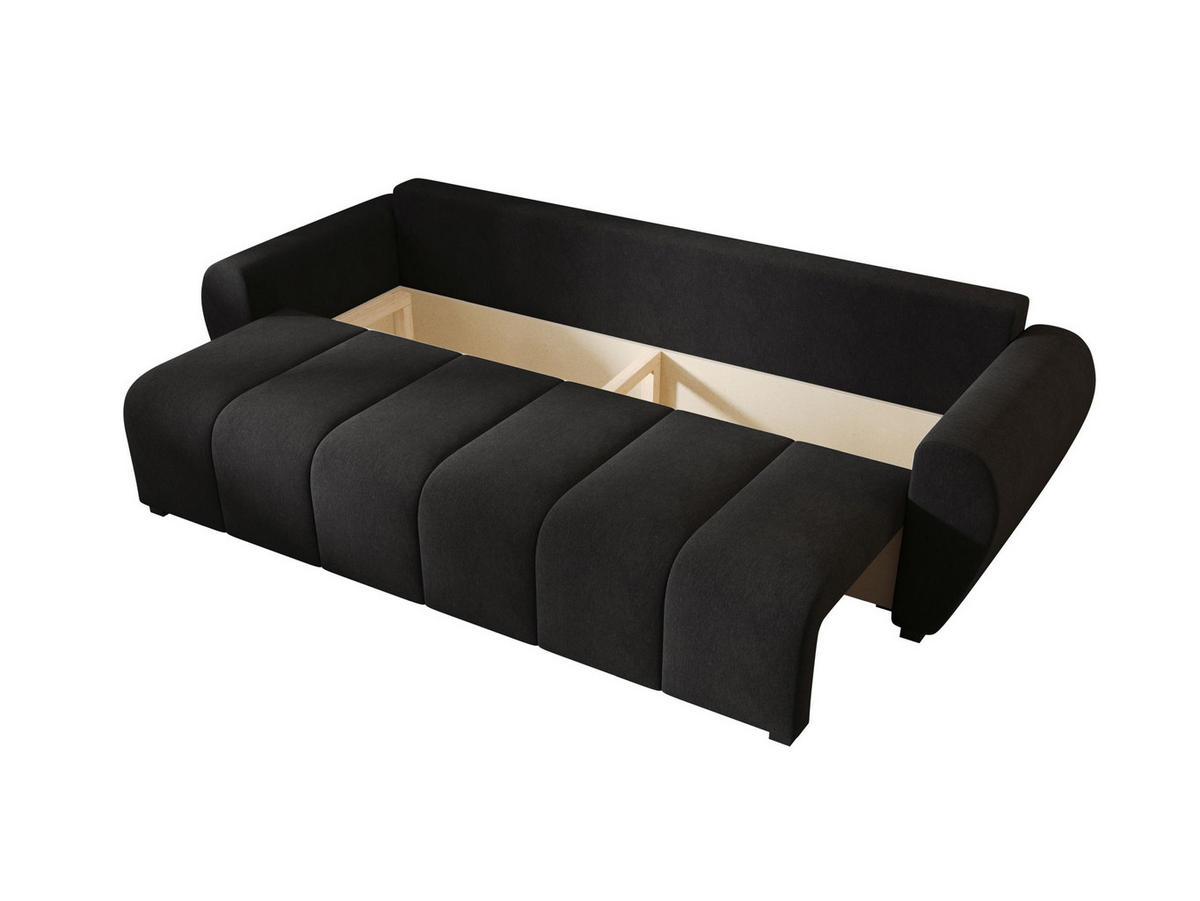 SOFA MOLISA mit Schlaffunktion COSMIC 100 mit Stauraum - Schwarz, Textil (86/82/246cm) - Bedante