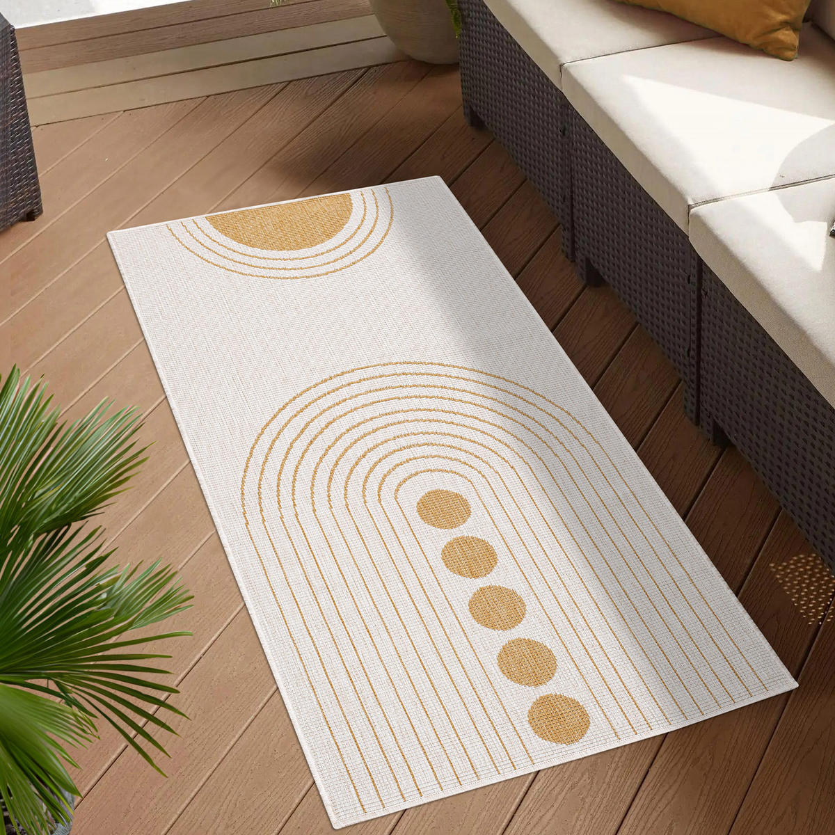 OUTDOOR-TEPPICH DuoRug 5739 Ockergelb 80x150 cm - Gelb, Textil (80/150cm) - carpet city