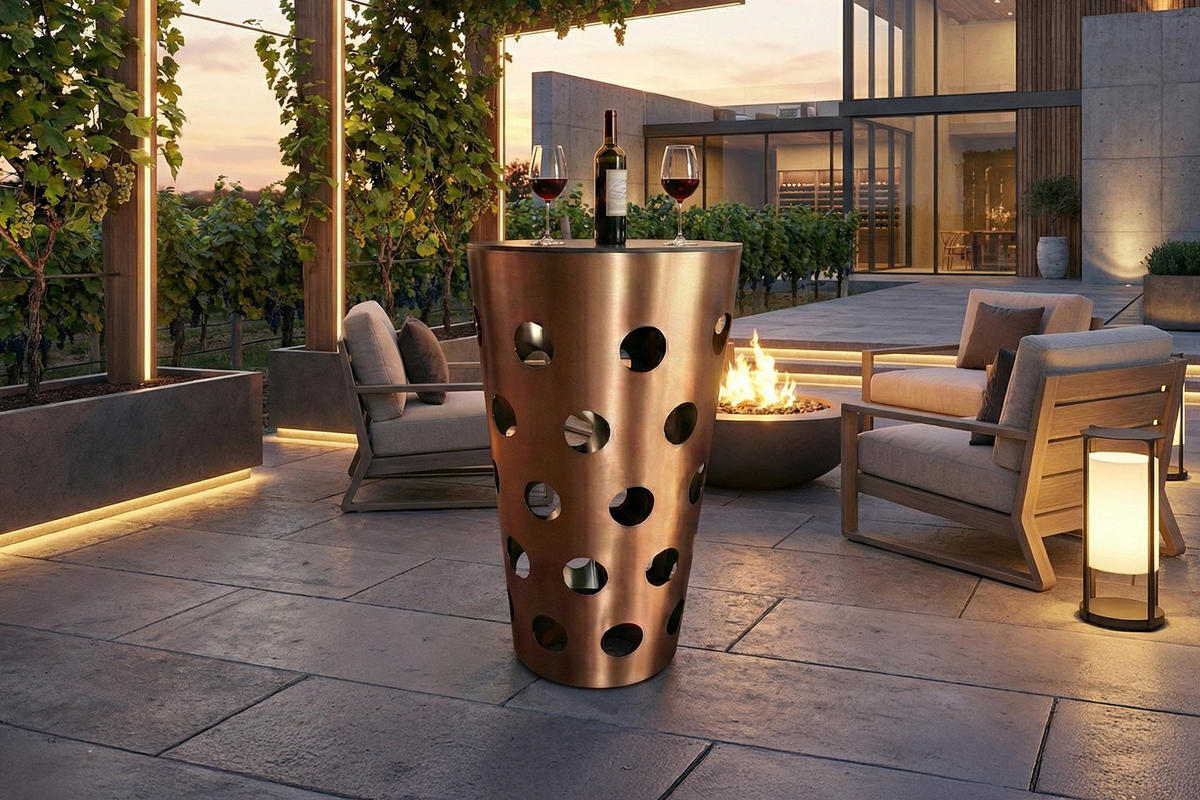 BARTISCH VINO Rosé Metall - Roségold/Rosa, Metall (65/65/111cm) - KAWOLA