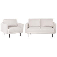 SADA POHOVEK 2-místná Látka Světle béžová Breda - černá/béžová, textil (250/85/85cm) - Beliani