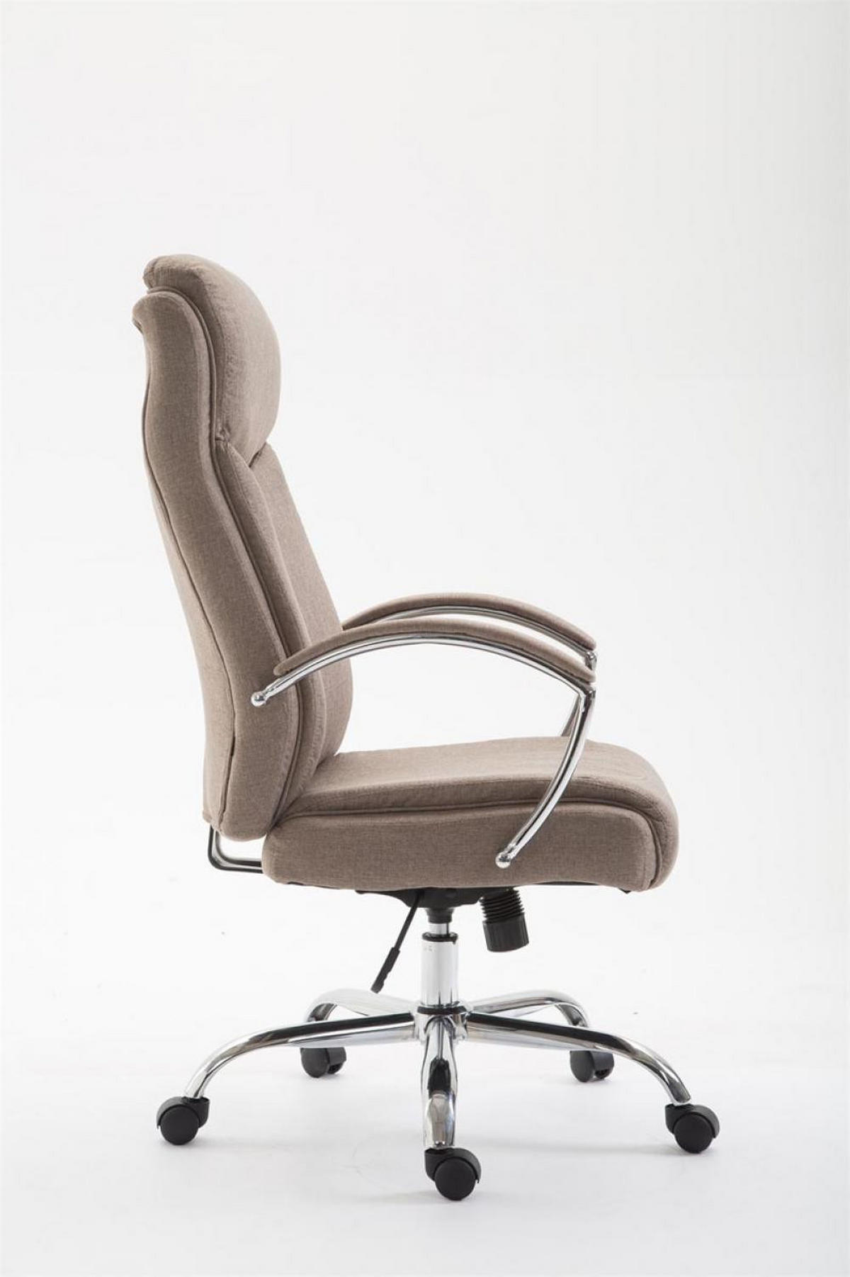 CHEFSESSEL Stoff taupe - Taupe/Chromfarben, Textil/Metall (65/115/73cm) - CLP