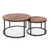 COUCHTISCH 2er Set rund Eiche dunkel - Dunkelbraun, Holzwerkstoff (70/70/42.5cm) - Home Collective
