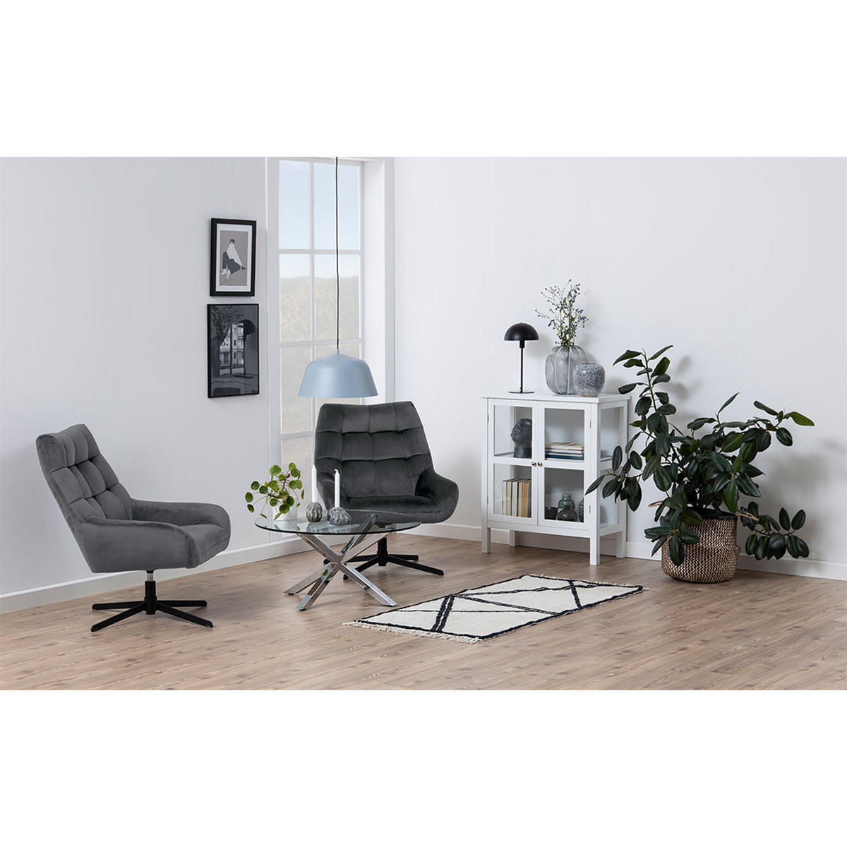 SESSEL, Paris, Grau, Stoff, 73 x 76 x 89 cm - Grau, Textil/Metall (73/89/76cm) - ebuy24