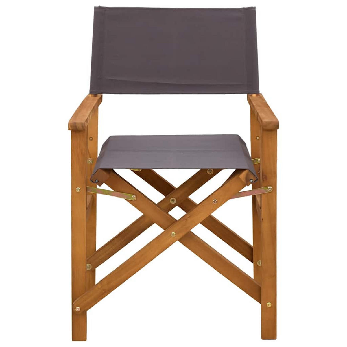 REGIESTÜHLE 2er Set Massivholz Akazie - Dunkelgrau, Holz (55/88/56cm) - vidaXL