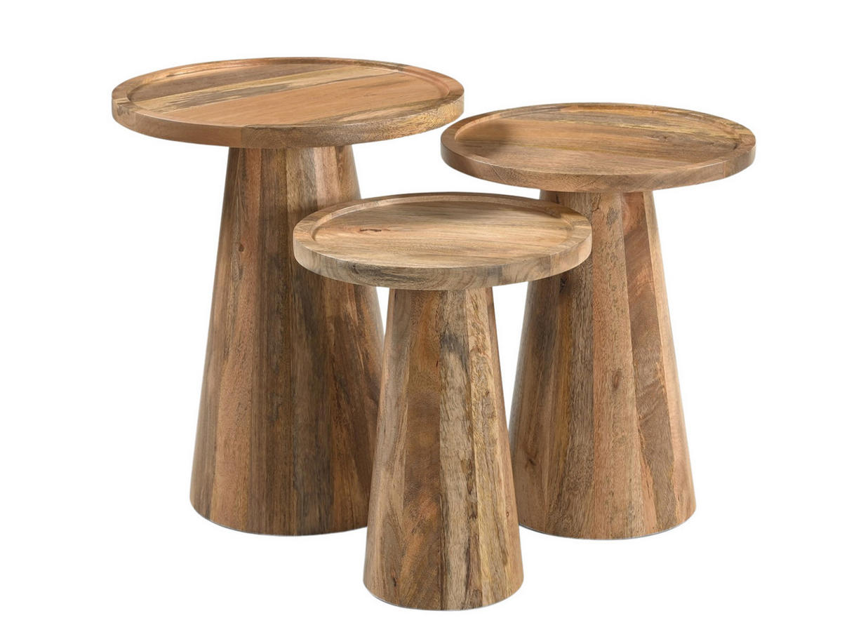 BEISTELLTISCH Conische Mangoholz Durchmesser 40 cm Natur - Naturfarben, Holz (40/40/60cm) - Villa Möbel