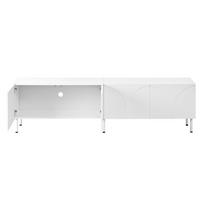 TV-SCHRANK 180/35/49 cm Weiß mit 4 Türen und Metallfüßen - Weiß, Holzwerkstoff/Metall (180/49/35cm) - Oxeza