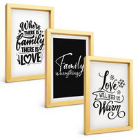 BILDER SET 3er Set - 20x30 cm Goldrahmen - Familie, Liebe, Wärme, Zuhause - Goldfarben, Kunststoff (20/30cm) - TULUP