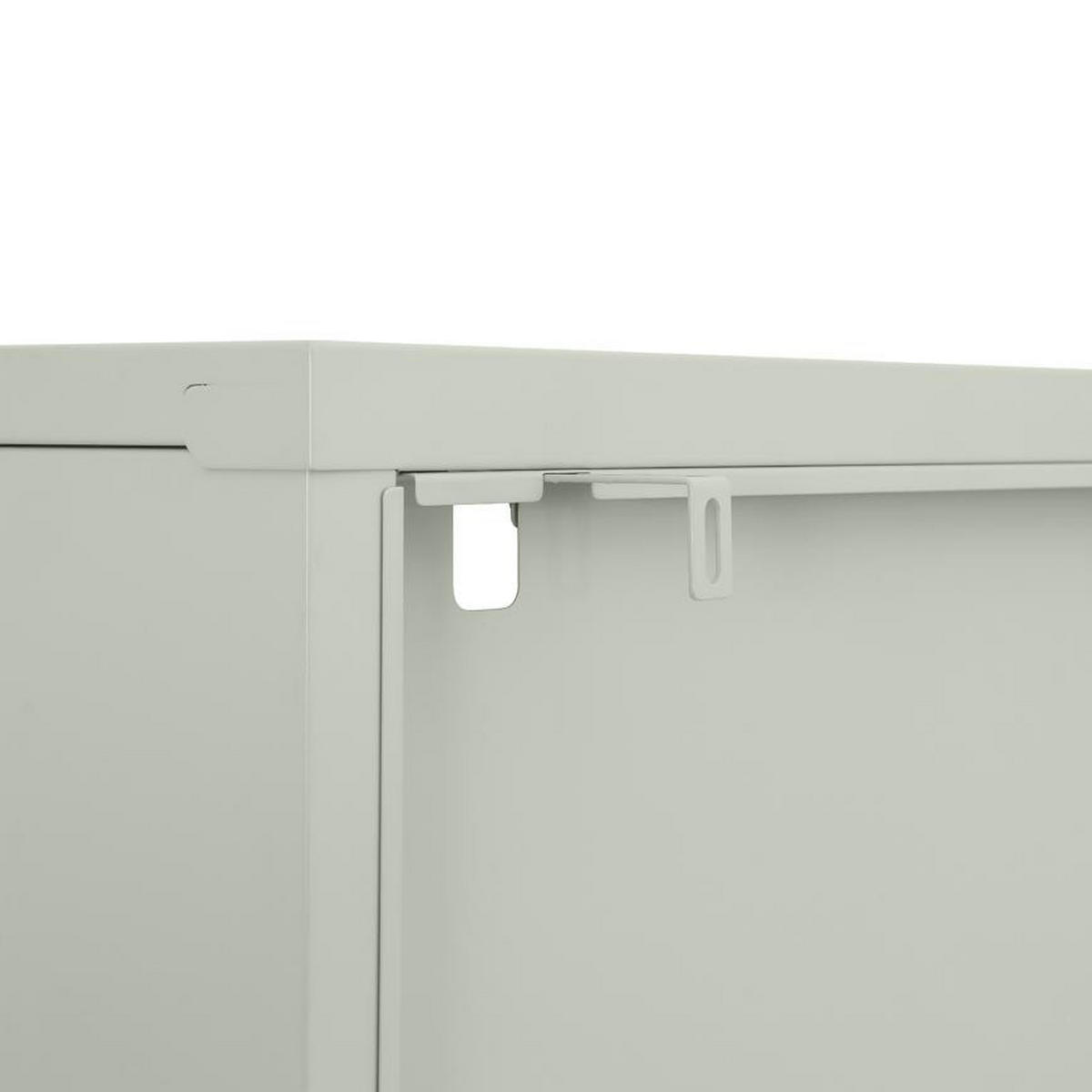 SIDEBOARD Metall 2 Türen Salbeigrün und Geriffeltes Glas 80cm EDEN - Salbeigrün, Metall (35/90/80cm) - Sicaan
