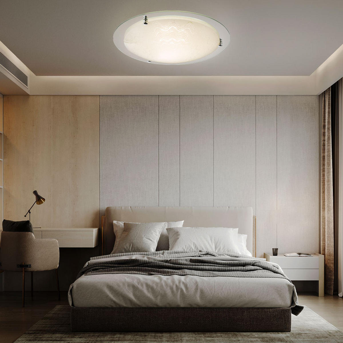 LED DECKENLEUCHTE Metall Chrom Klar - Klar, Glas (41.5/41.5/8.5cm) - Globo Lighting