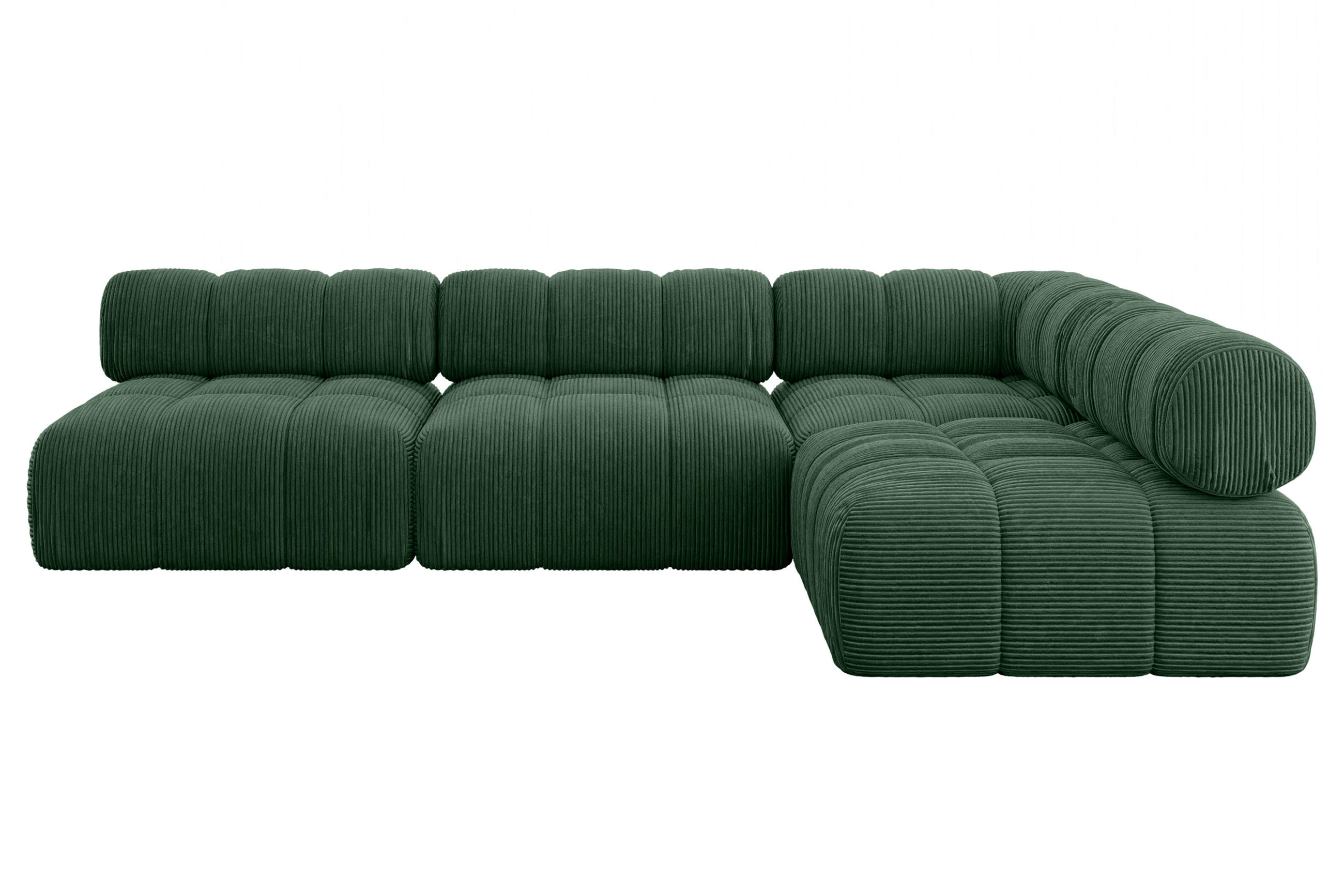 ECKSOFA modulares Sofa Samaro-L2 - 285x190x70 cm Grün Cord - Grün, Holzwerkstoff/Textil (285/190cm) - ALTDECOR